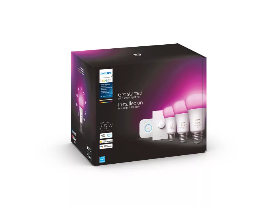 Philips Hue Starter Kit - White & Colour - E27 Screw with Smart Button