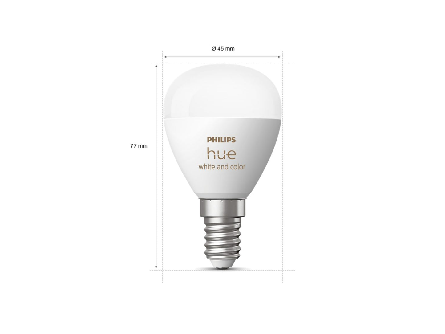 Philips Hue E14 Luster Candle Globe - Colour size