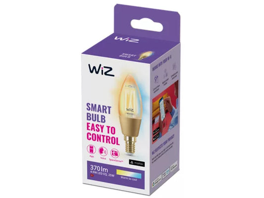 Wiz smart bulb packaging on a white background