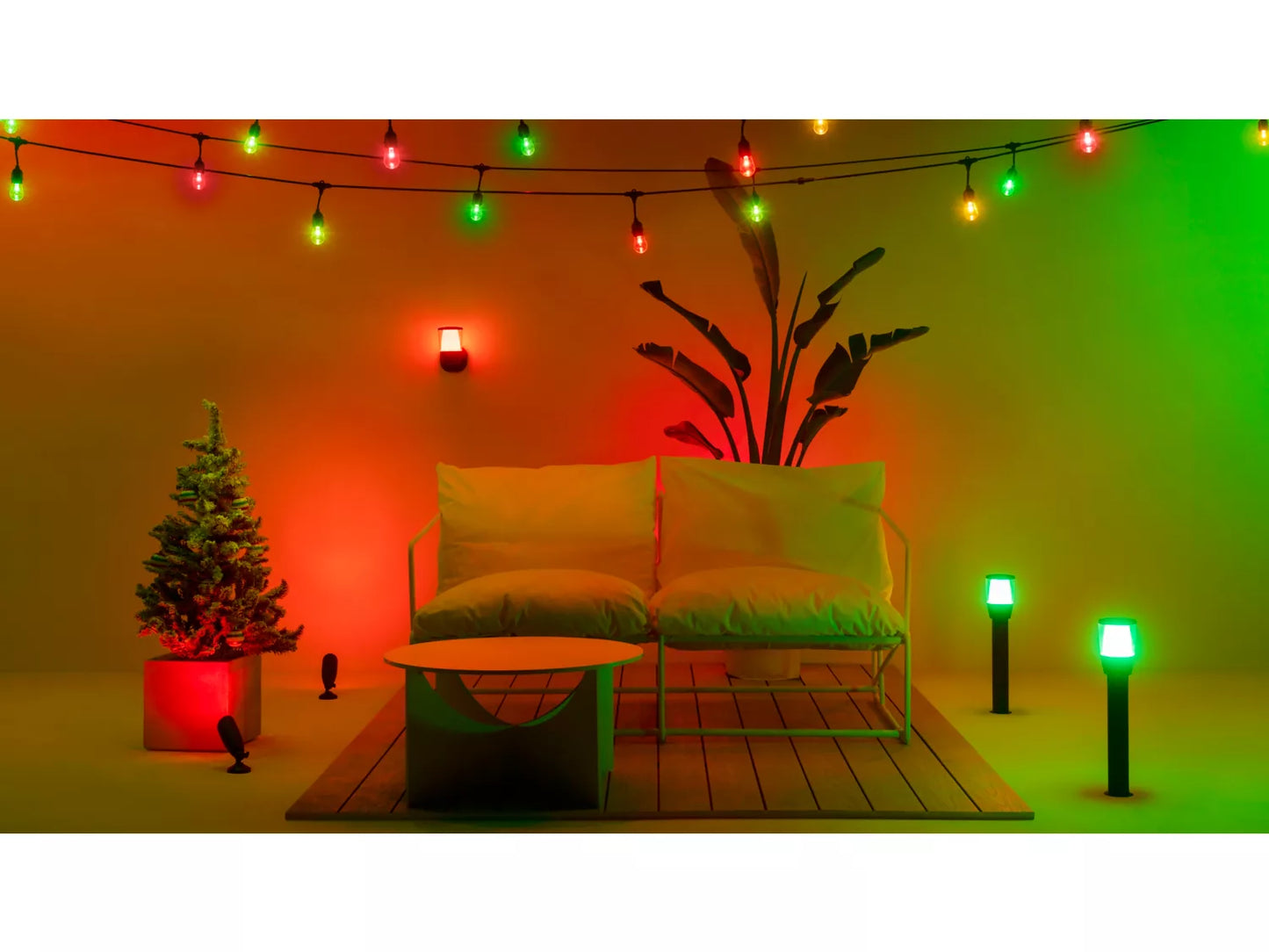 Wiz Smart Outdoor String Light red
