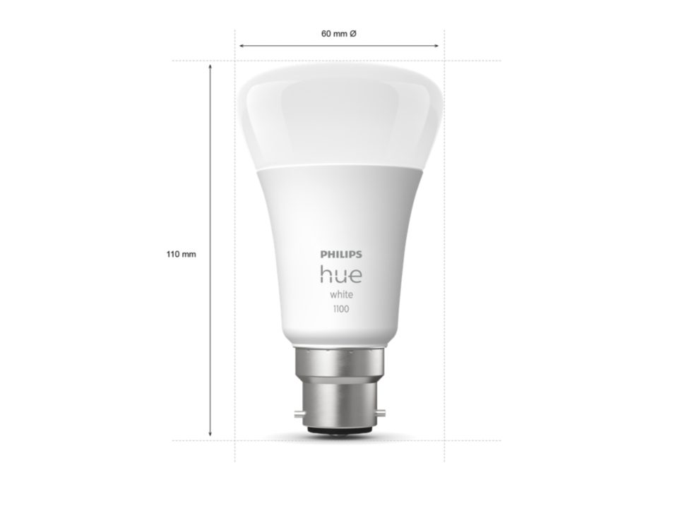 Philips Hue A60 - White B22 Globe dimensions