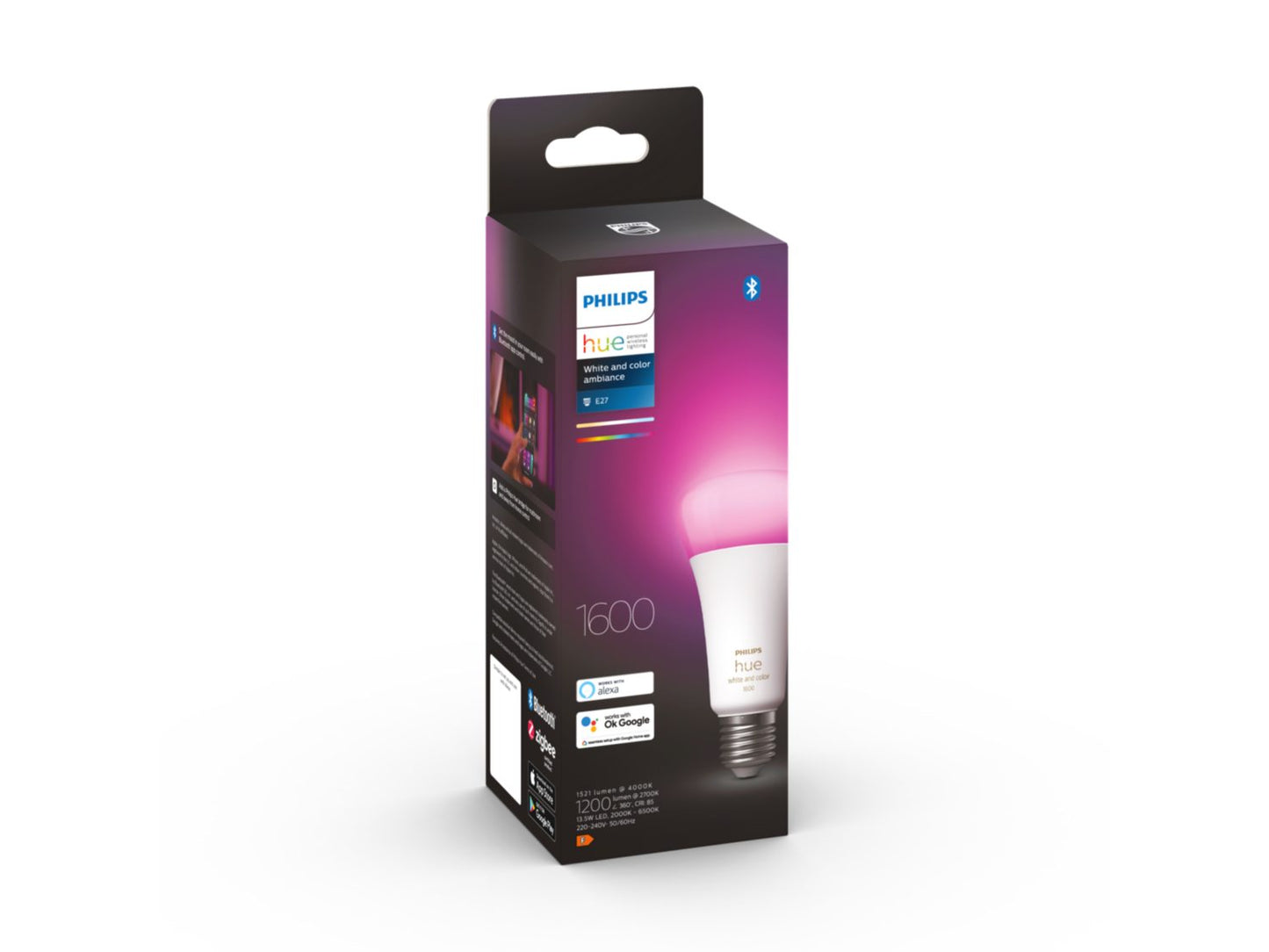 Philips Hue A67 - White & Colour Bluetooth E27 Globe in box