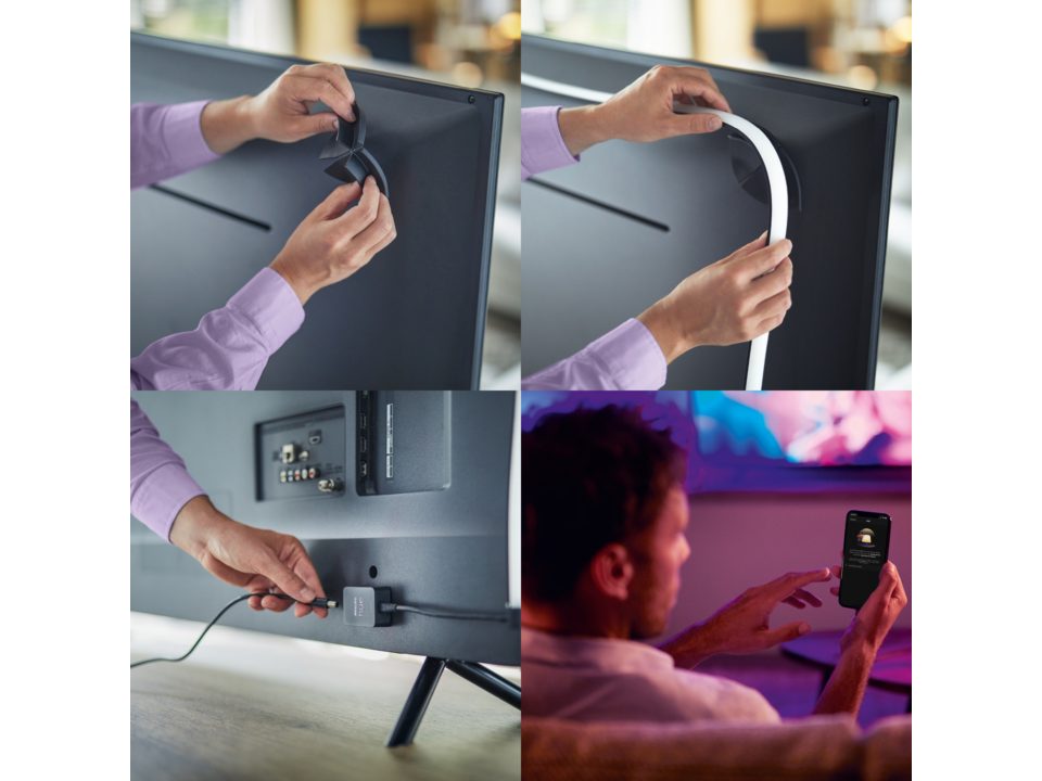 Philips Hue Play Gradient 75" Lightstrip mounting 