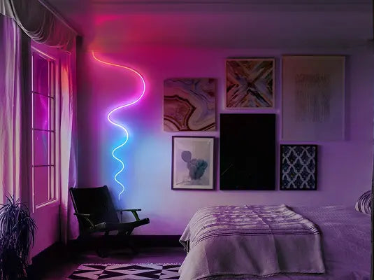 Lifx Led neon lightstrip on the wall