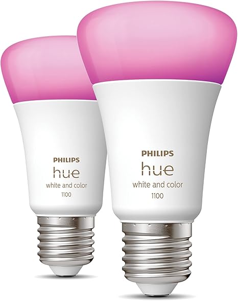 Philips Hue A60 - White & Colour E27 Globe 2 Pack