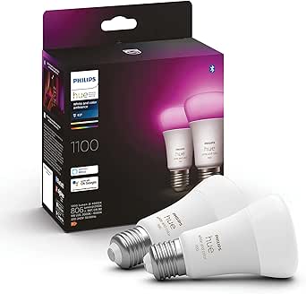 Philips Hue A60 - White & Colour E27 Globe 2 Pack