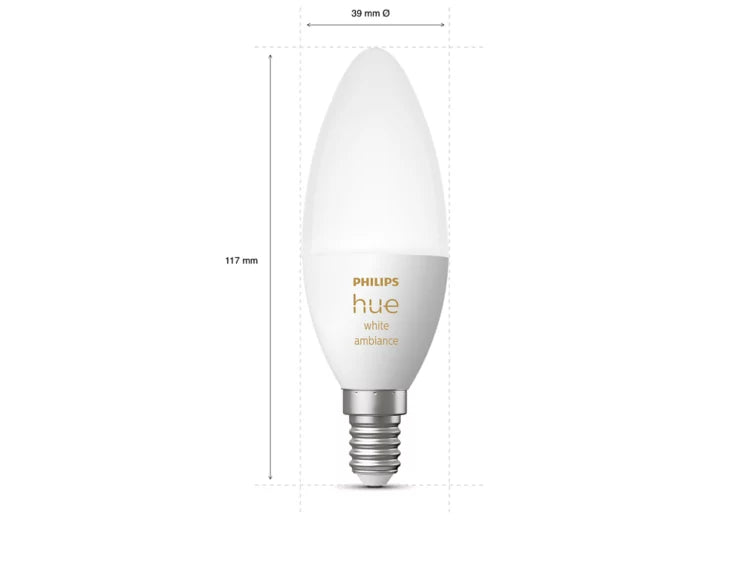 Philips Hue E14 Candle Globe - White Ambience