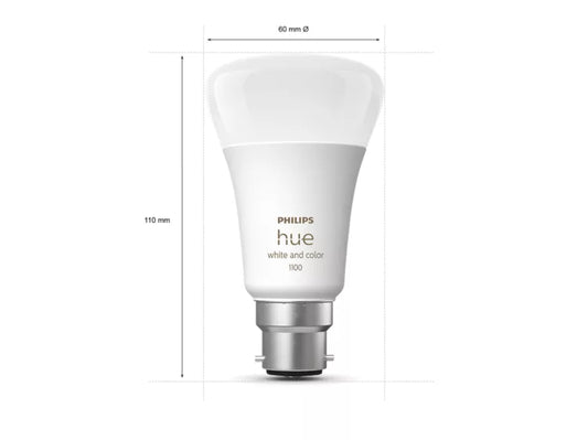 Philips Hue A60 - White & Colour B22 Globe 2 Pack