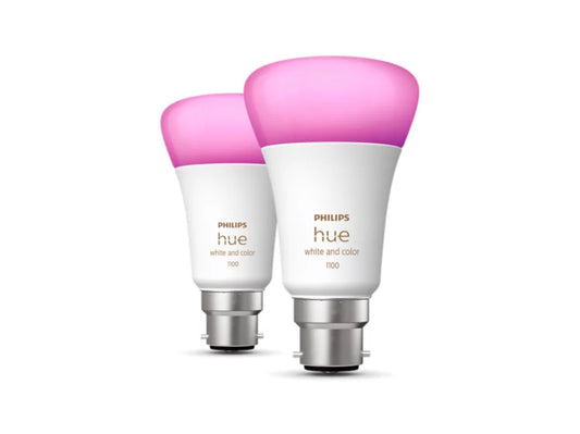 Philips Hue A60 - White & Colour B22 Globe 2 Pack