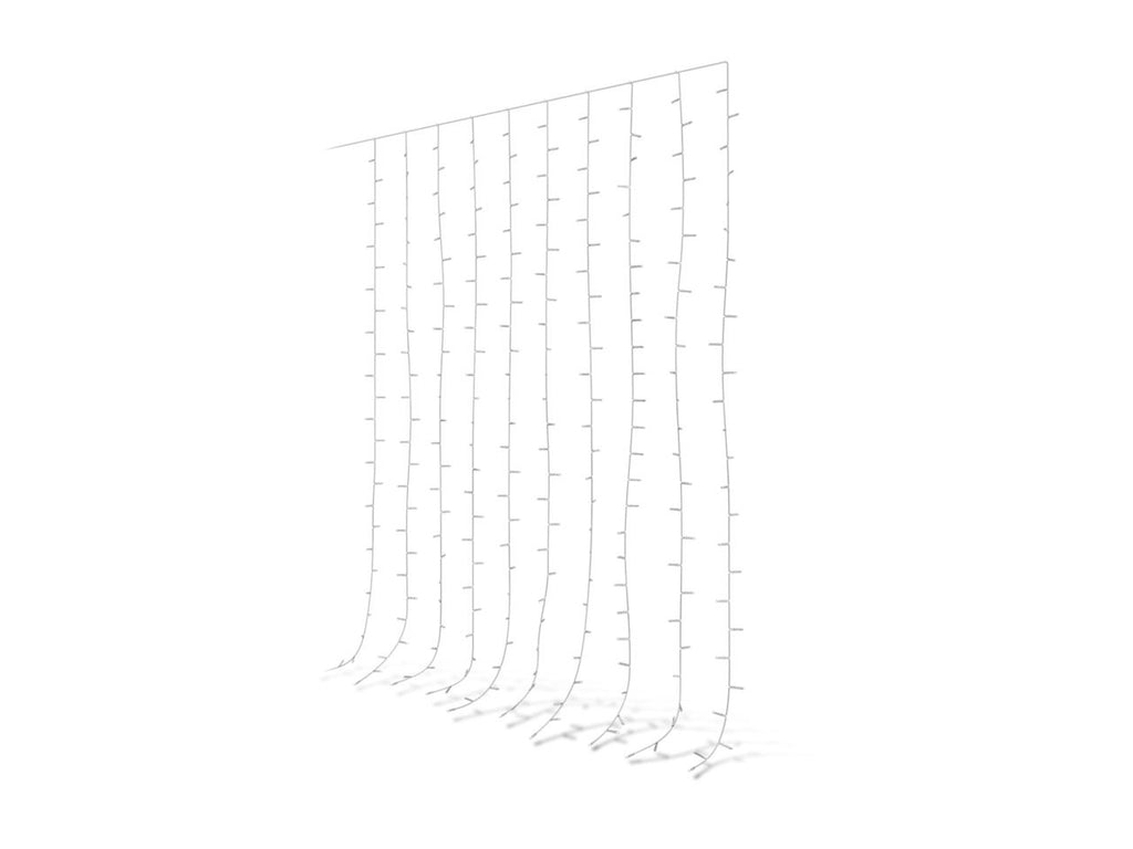 Philips Hue Festavia Curtain Lights switched off, showing the transparent cable and strands on a white background.