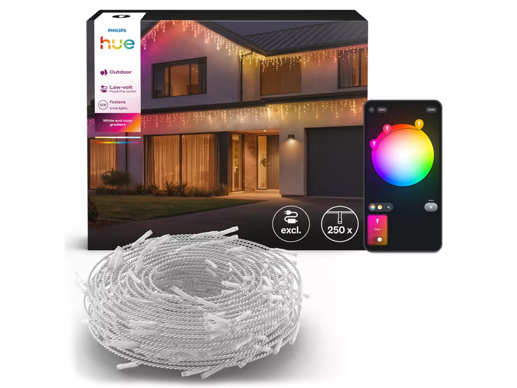 Philips Hue Festavia Icicle Lights with teh box