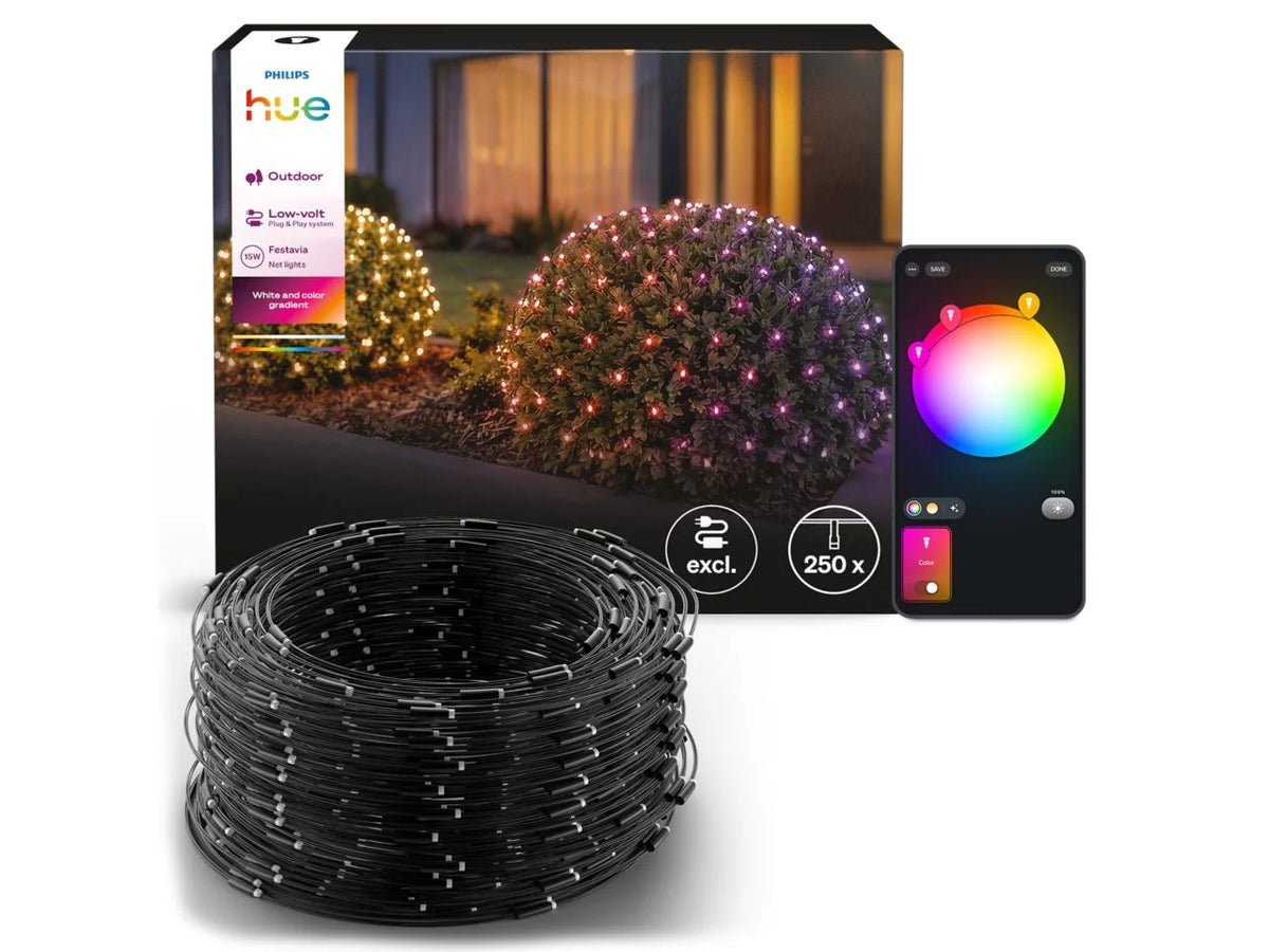 Philips Hue Festavia Net Lights with the box and Hue app