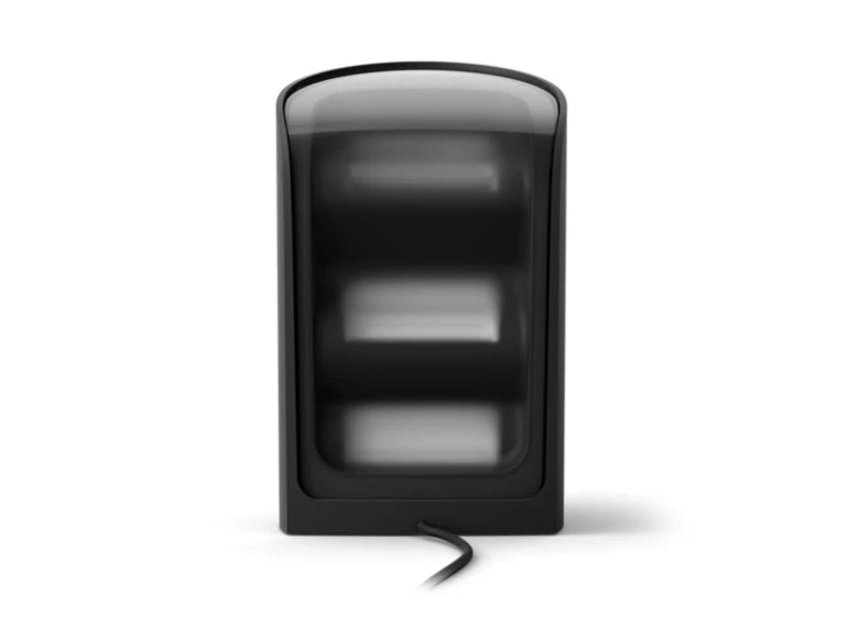 Black Philips Hue Play Wall Washer  with a cable on a white background