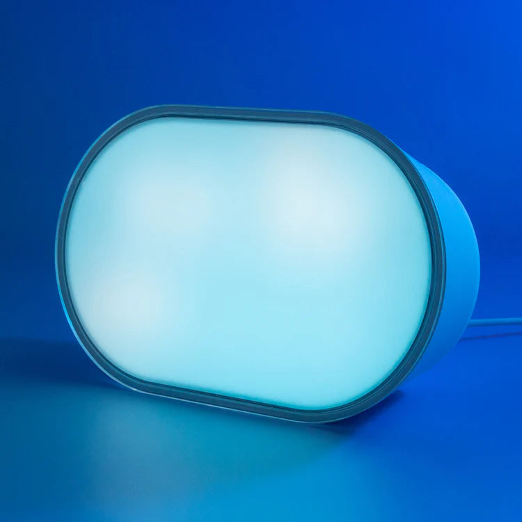 Blue night light on a blue background