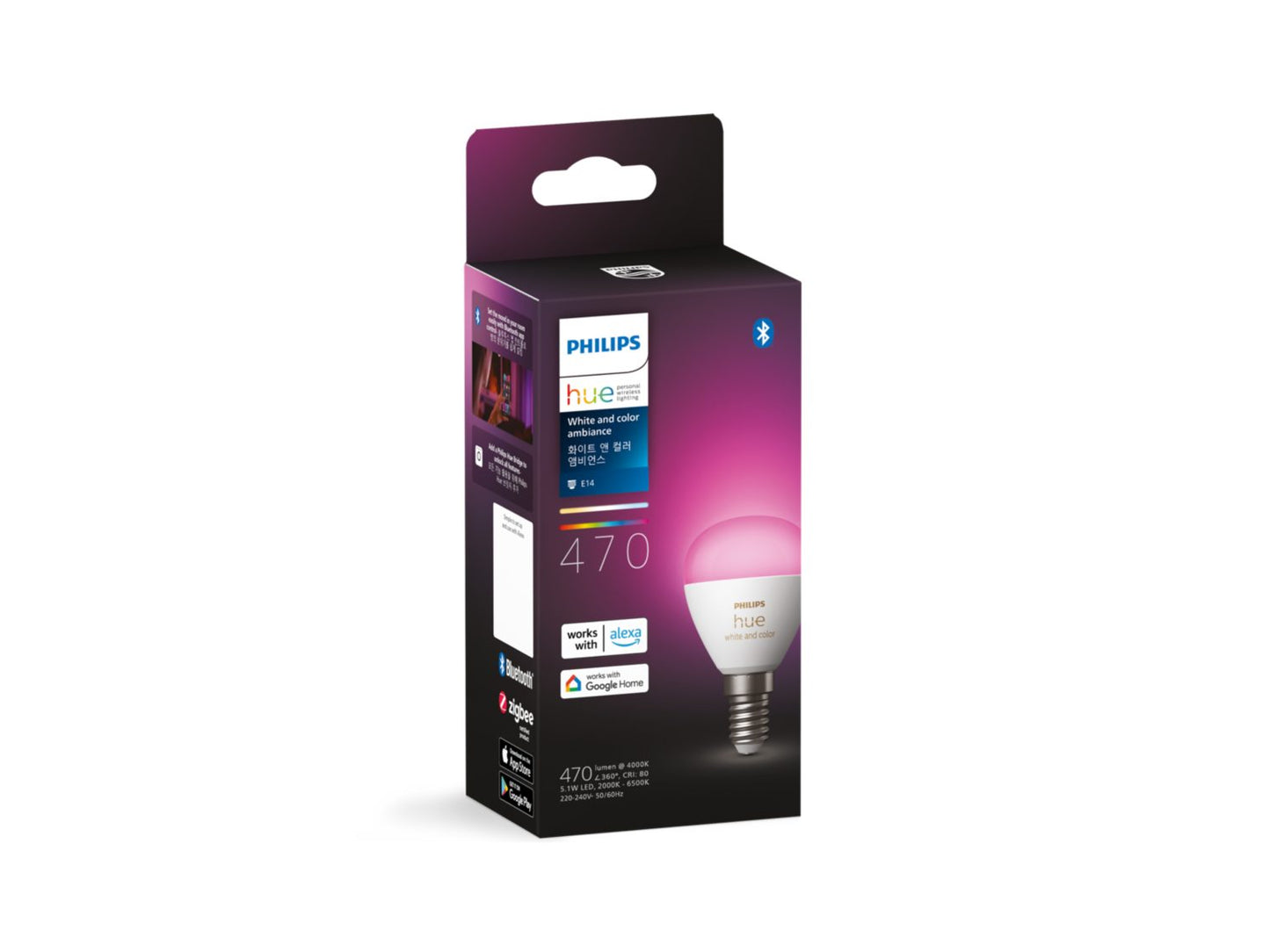 Philips Hue E14 Luster Candle Globe - Colour in box