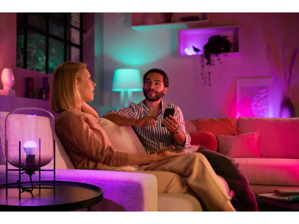 Philips Hue E14 Luster Candle Globe - Colour on couch