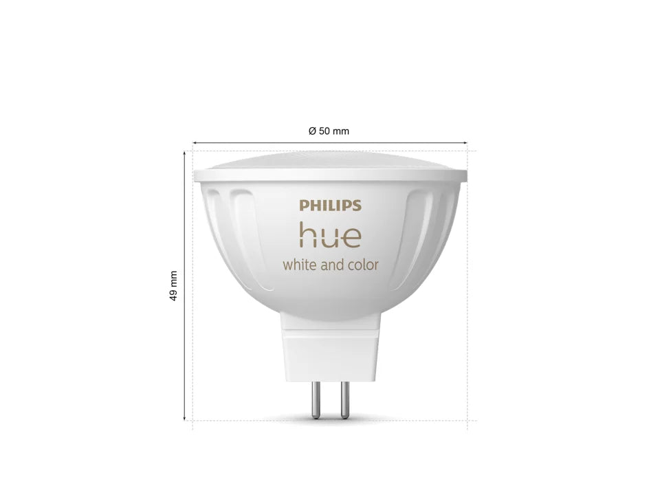 Philips Hue MR16 Globe - White and Colour size