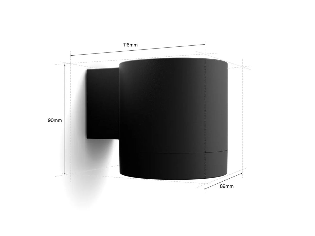 Philips Hue Muscari Entry Wall Light Round Light, Square Mount dimensions