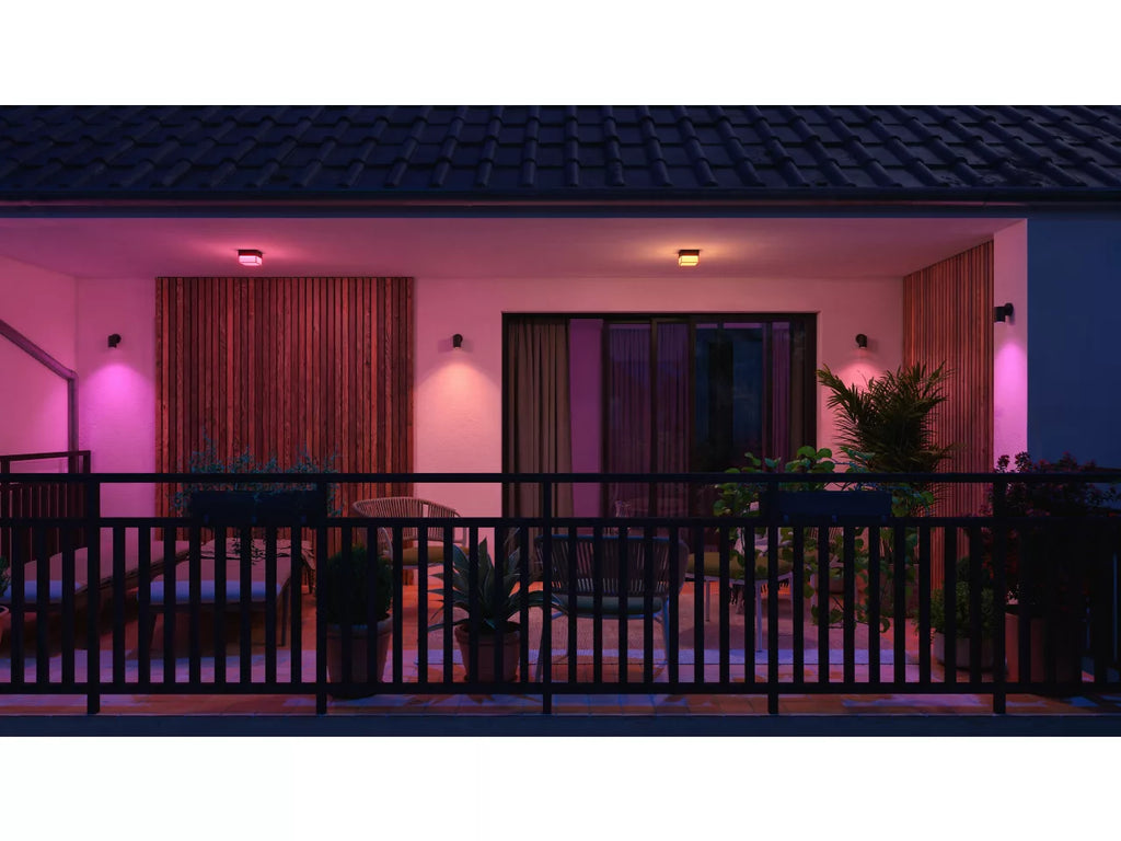 Philips Hue Scenova outdoor lights in garden