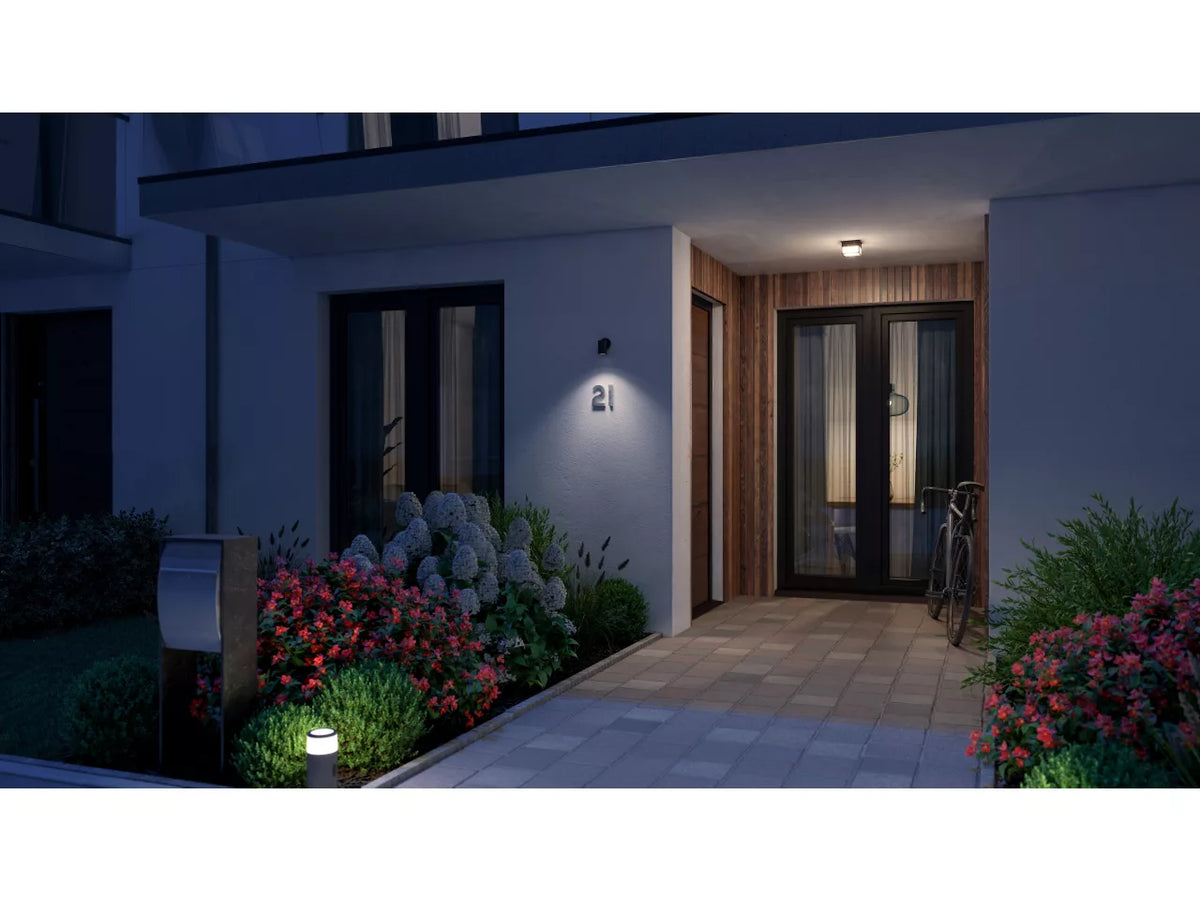 front door of a house illuminated by philips hue