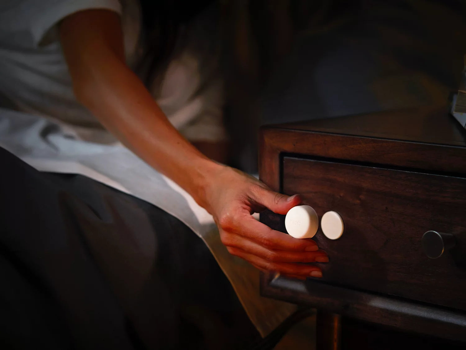 Philips Hue Smart Button on cabinet