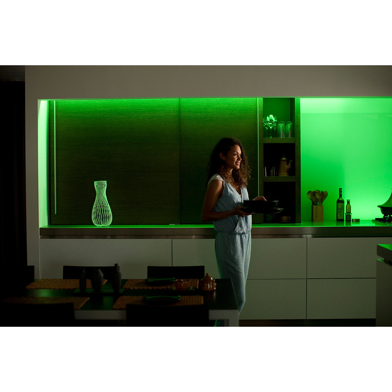 Philips Hue LightStrip Green Kitchen
