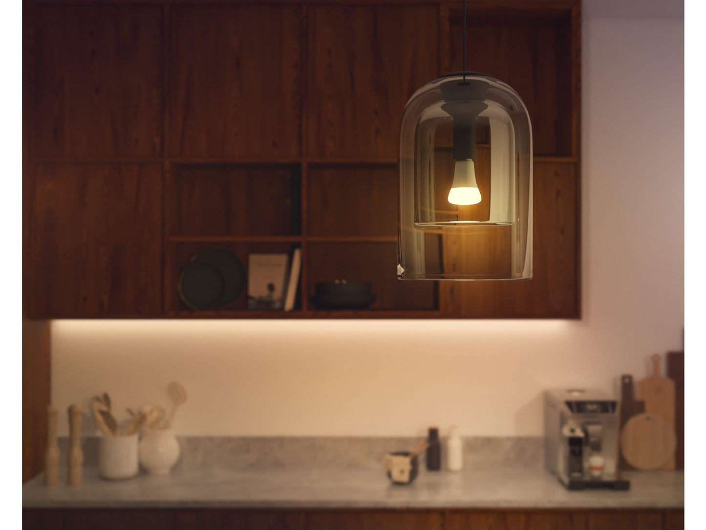 Philips Hue A67 - White Ambiance Bluetooth B22 Globe 1600lm in pendant