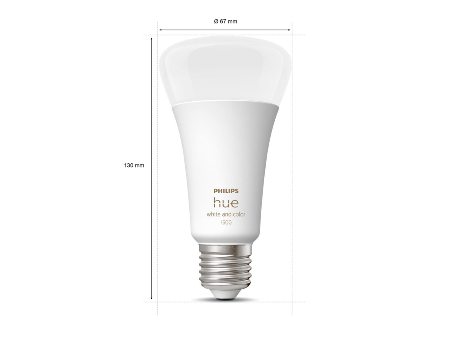 Philips Hue A67 - White & Colour Bluetooth E27 Globe specs