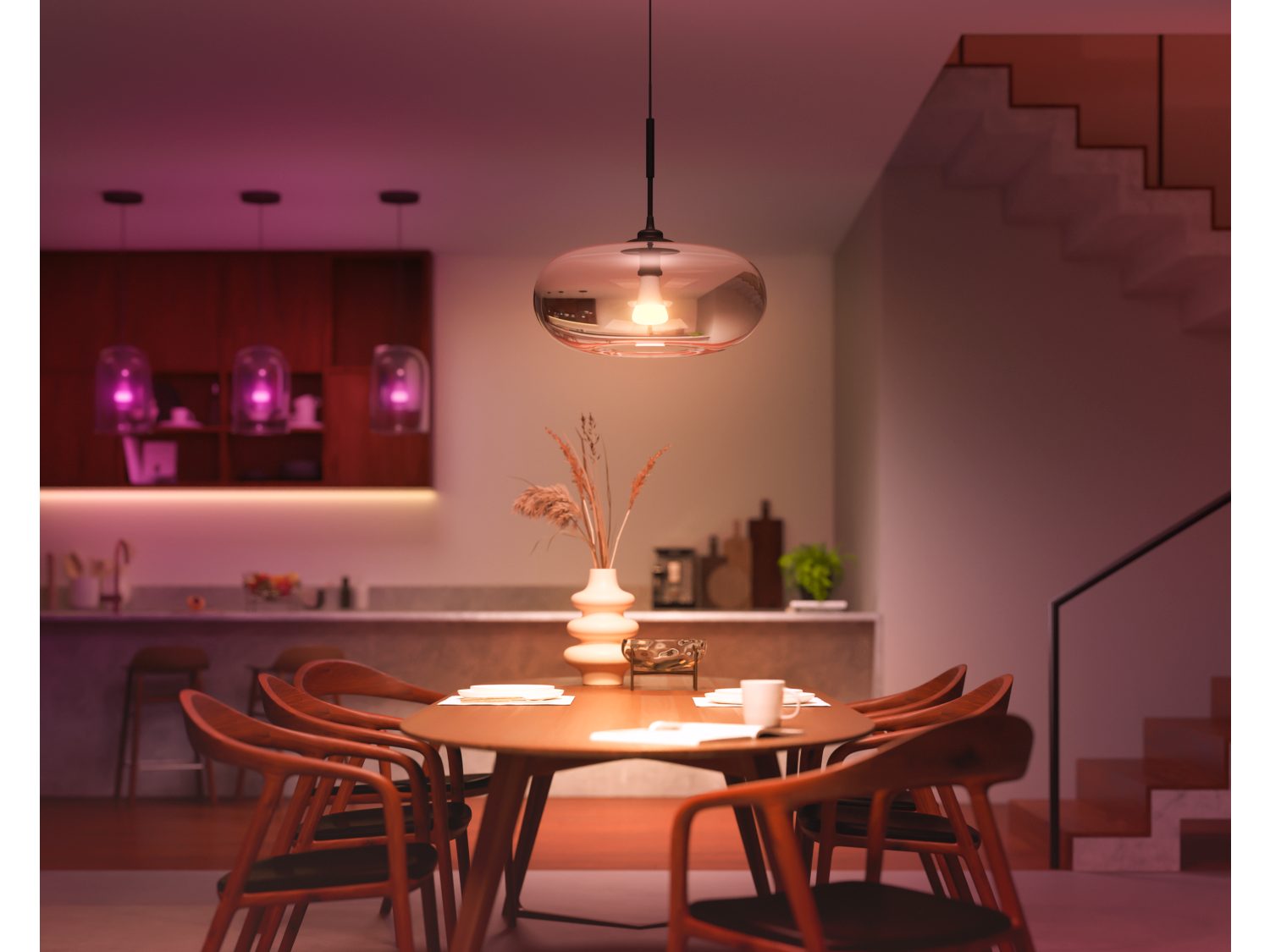Philips Hue A67 - White & Colour Bluetooth B22 Globe in pendant