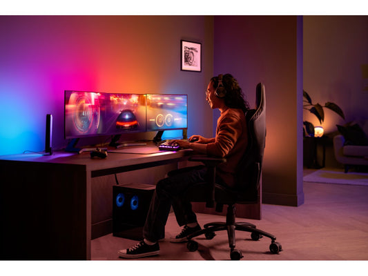 Philips Hue Play Gradient for PC Lightstrip - 24 to 27" Triple Monitors on desk