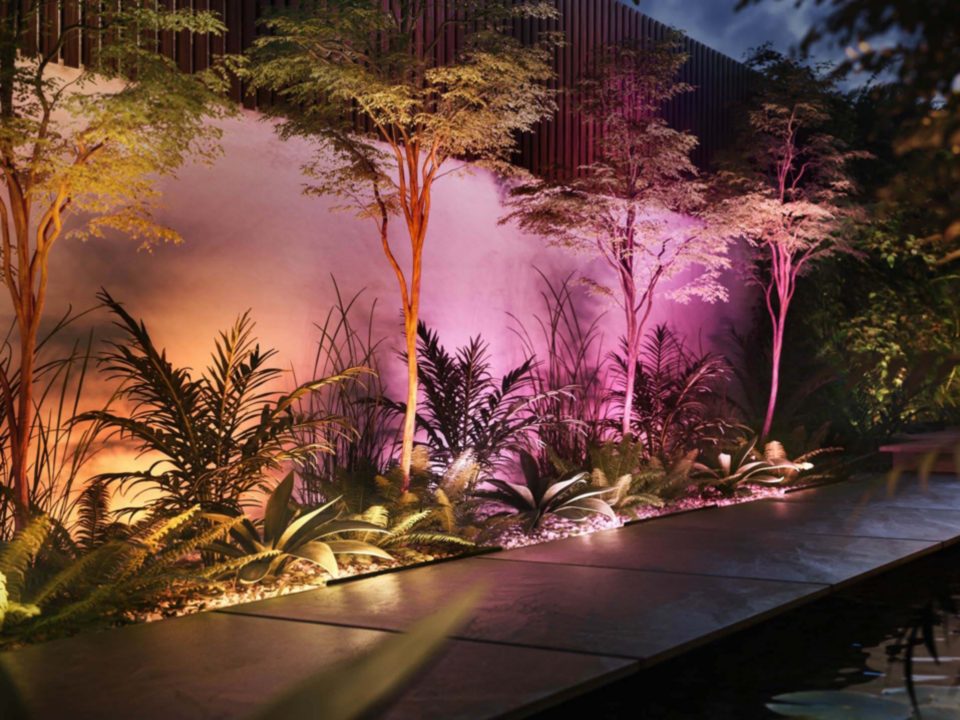 Philips Hue Amarant Linear Outdoor Light lighting trees
