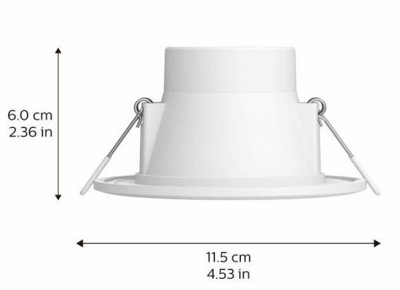 Hue Garnea Downlight Dimensions